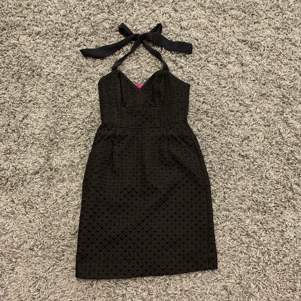 Shoshanna halter neck black dress 0